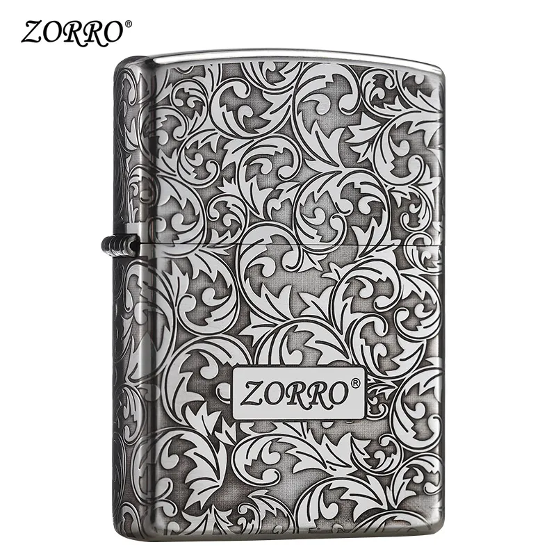 Оригинальная керосиновая Зажигалка Zorro, новинка, Ретро стиль, креативная, Стерлинговое Серебро, Танг, трава, ностальгия, индивидуальная, Мужская зажигалка