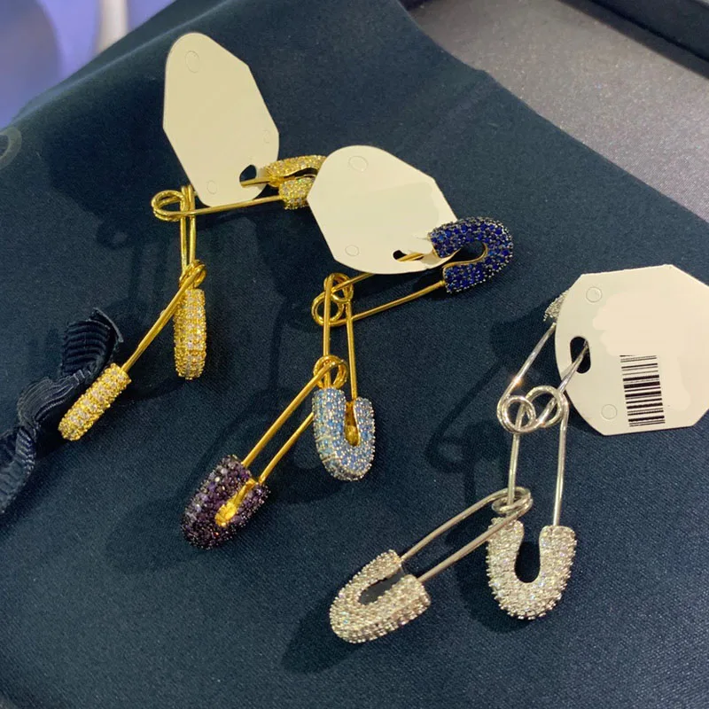 UMGODLY 1 шт. модные серебряные разноцветные синие фиолетовые циркониевые серьги три