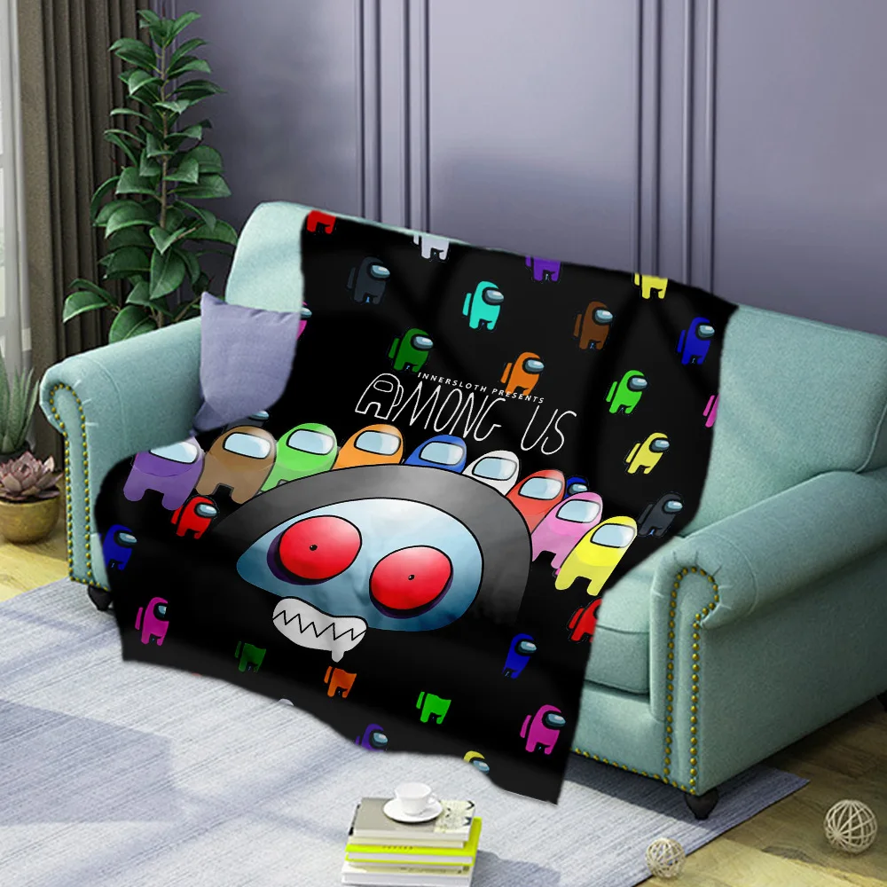 

Print Blanket Among Us Fleece Blanket Microfibe Carpet Game Figure Cartoon Printed Fleece Wearable Bedspread Bedding Sofa Gift