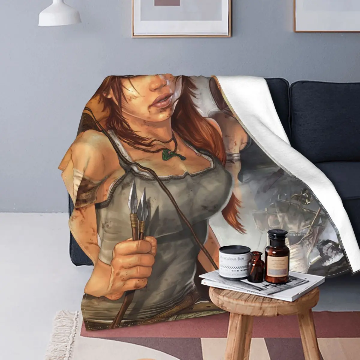 

Lara Croft Tomb Raider Blanket Coral Fleece Plush Summer Videogame Anime Super Soft Throw Blankets for Bed Couch Rug Piece