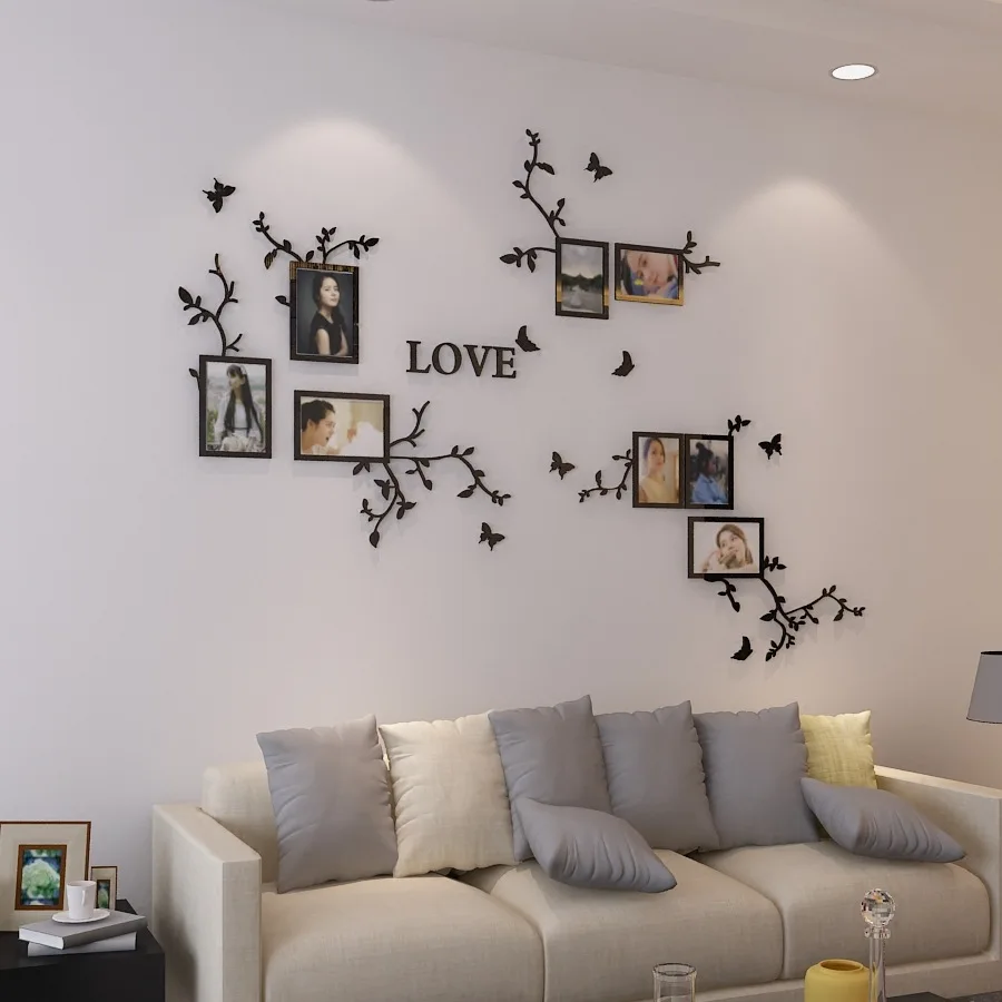 С надписью LOVE 3D Акриловые Настенные Стикеры s фото наклейка для рамок DIY Декор