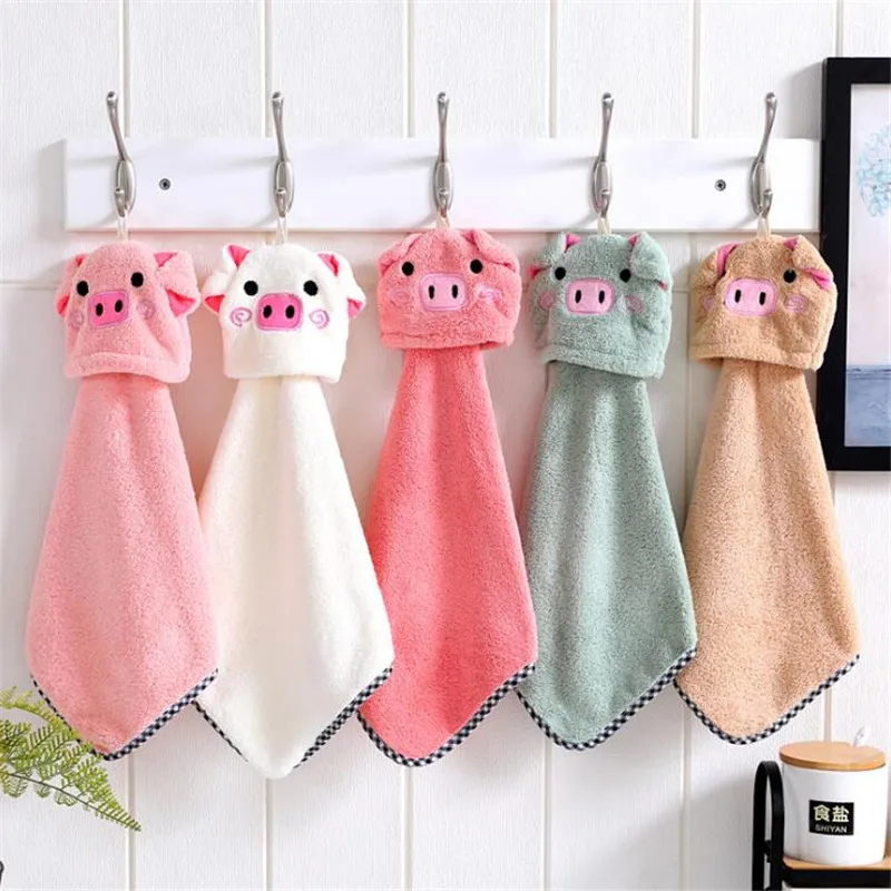 Полотенце для рук со свиньей головой мультяшное полотенце детей впитывающее из