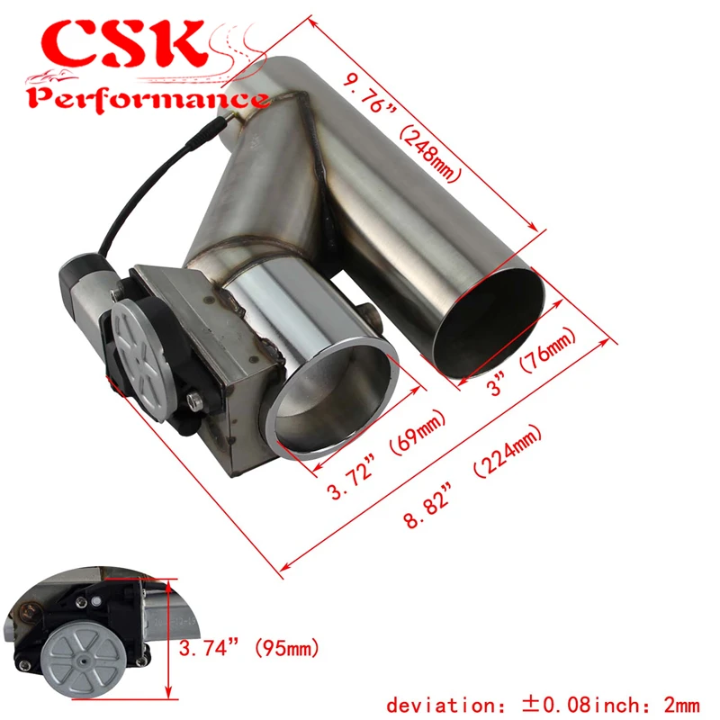 3 &quot76 мм Электрический выхлоп Catback Downpipe отключение клапан система Комплект
