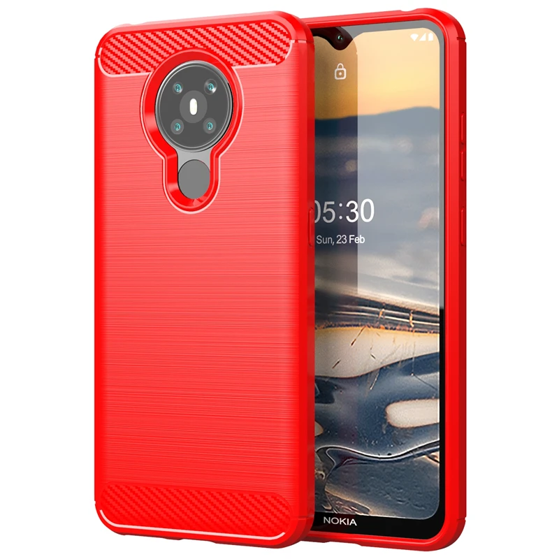 Para cubrir Nokia 5,3 funda para Nokia 5,3 amortiguador suave TPU de fibra de carbono de la caja del tel&eacute;fono para Nokia 2,3, 2,4, 3,4, 5,4, 6,2, 7,2, 8,3, 5,3 Fundas-2