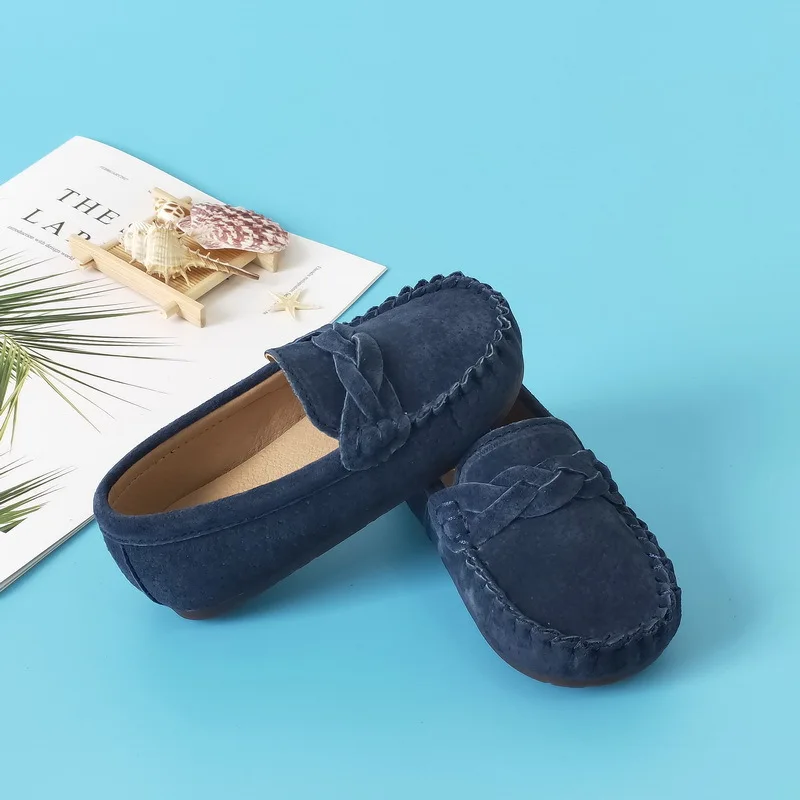 Мокасины Ngouxm для мальчиков Детские лоферы плоская подошва без застежки мягкая
