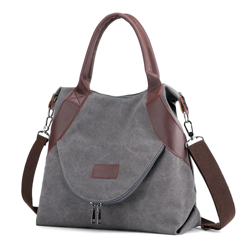 

2021 Brand Large Pocket Casual Tote Women's Handbags Shoulder Handbags Canvas Capacity Bags For Women Messenger Bags Women Bag