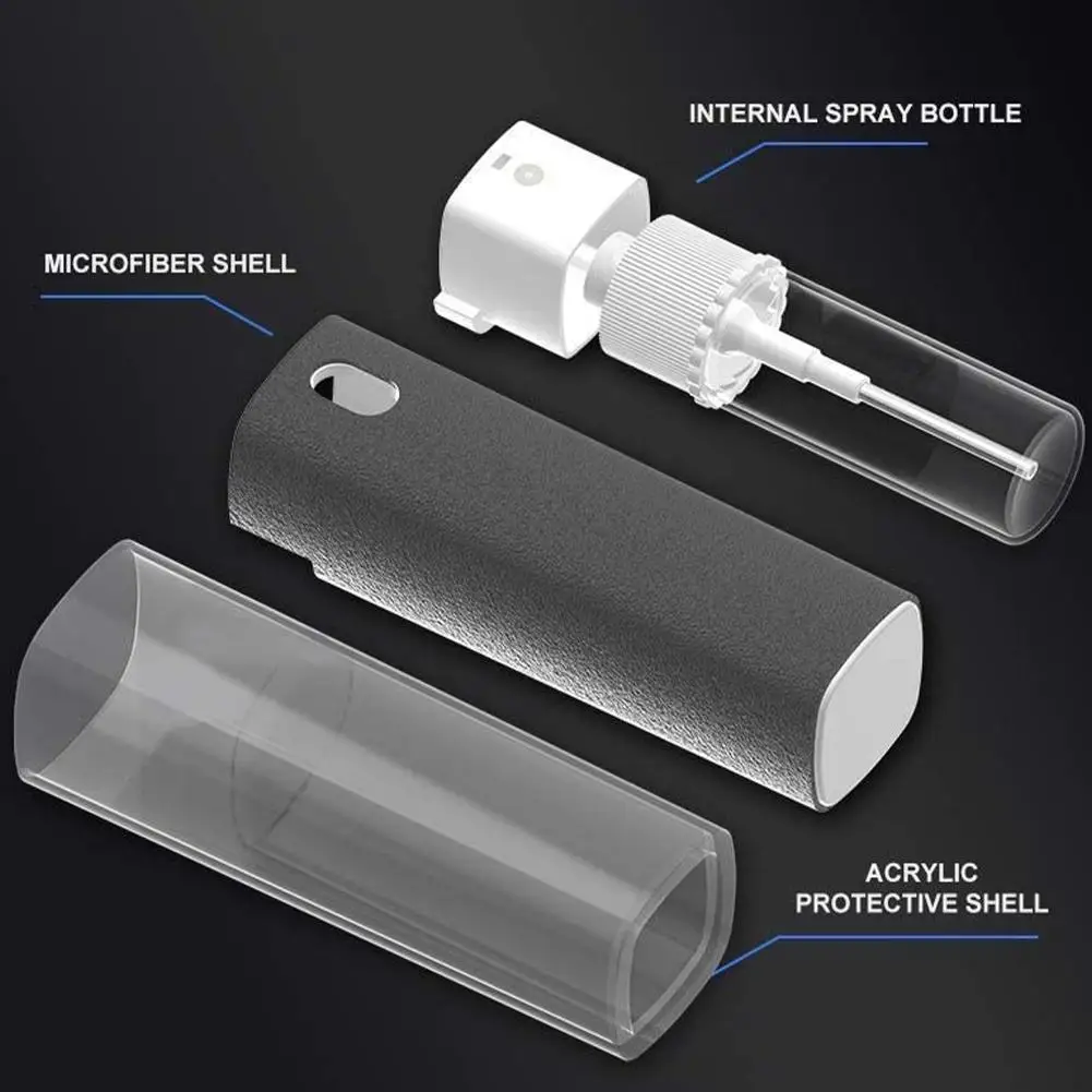

3 In 1 Fingerprint-proof Screen Cleaner Spray Computer Cleaning Cloth Mobile Set Microfiber Removal Artifact Screen Phone D T1K6