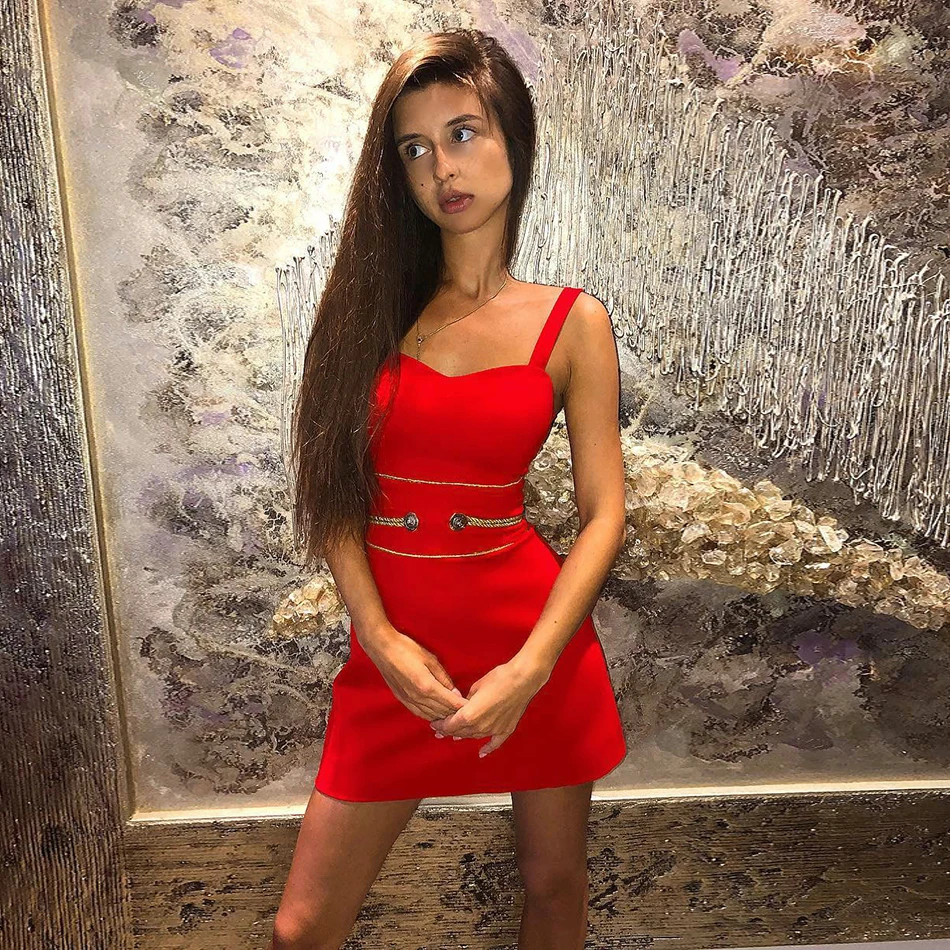 Женское облегающее платье на бретелях-спагетти эластичное мини-платье Клубное