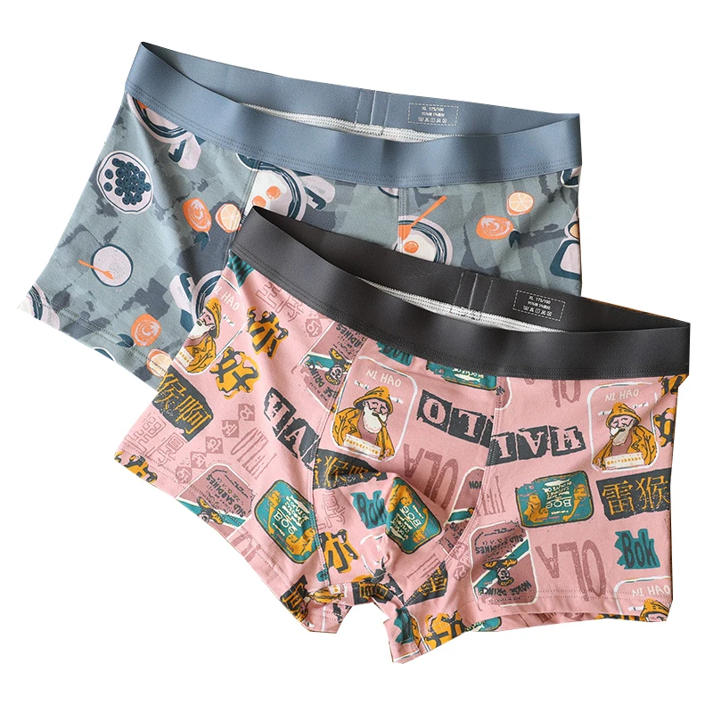 

HaleyChan 1pcs Men's Cotton Boxers Mens Boxers Briefs Calzoncillo Hombre Cartoon Modal Cotton Men's Underwear Boxershorts Men