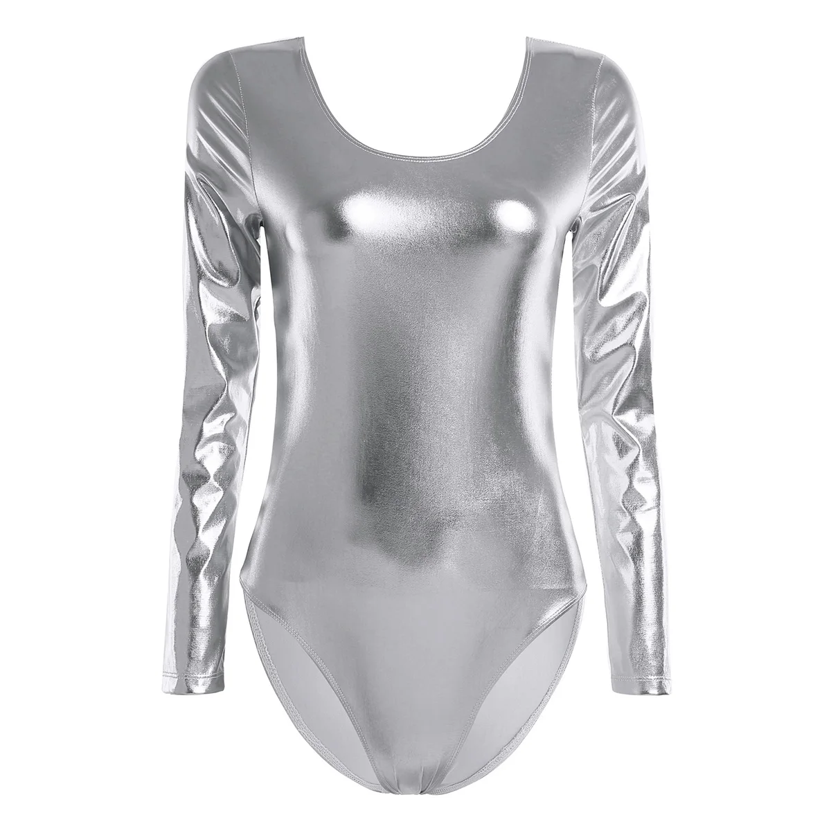 Women's Ballet Leotard Costume Shiny Patent Leather Dance Bodysuit One-piece Thong Monokini Bodycon Dancewear | Тематическая