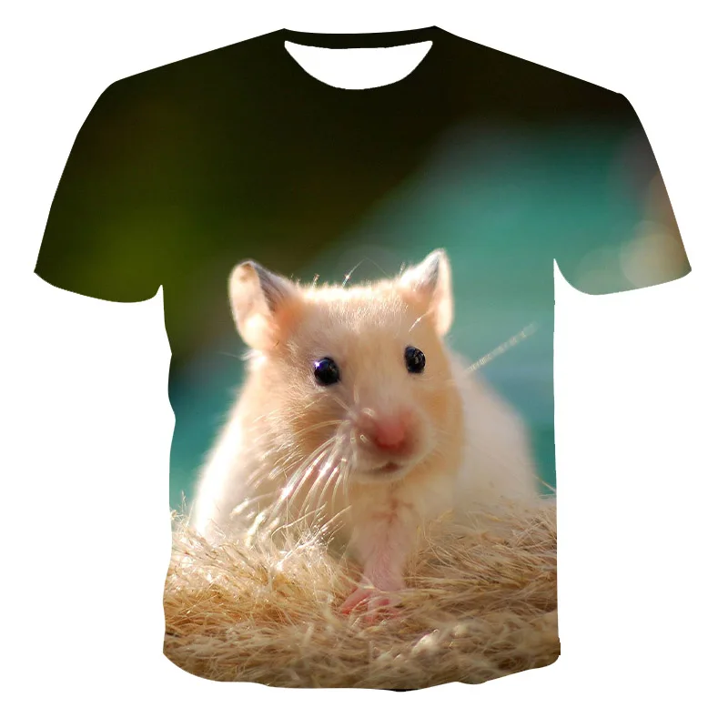 

2021 3D Summer Men's T-Shirt Animal Animation Colorful Pattern Printing 3D Men's T-Shirt Childlike Casual Style