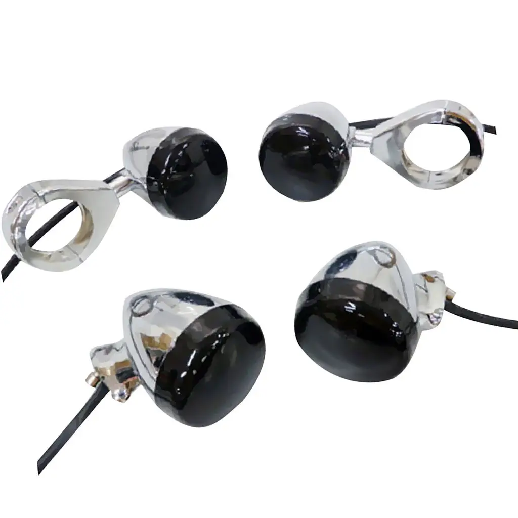 

4 Pieces Motorcycle Front Rear Turn Signal Light 41mm Relocation Fork Clamps For Harley