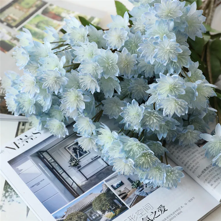 

3pcs New Artificial Flower Snow Lotus High-Grade Fake Flower 3D Printing Color Flower Home Christmas Wedding Decor Dandelion