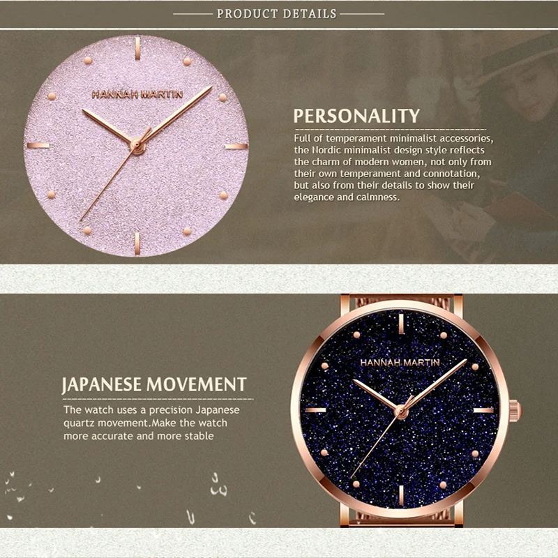 

Hannah Martin Women Watches Top Brand Luxury Quartz Stainless Steel Diamond Watch Ladies Waterproof Wrist Watch relogio feminino