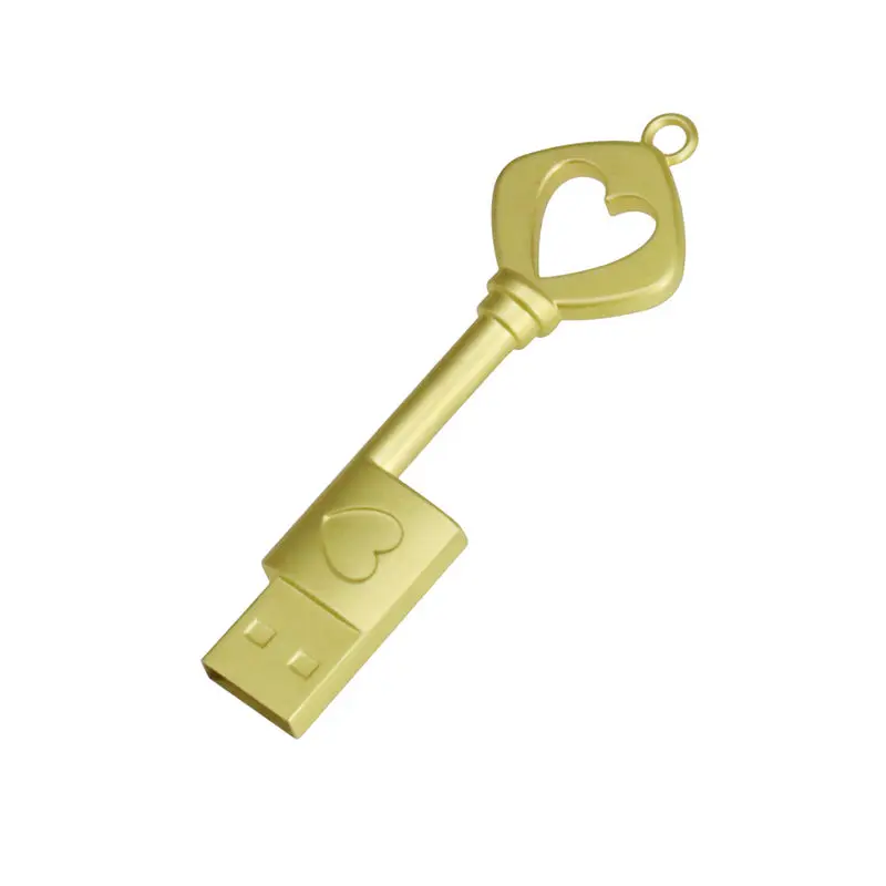 Сердце ключ USB флэш-накопитель ювелирные изделия Алмазный ключ ручка-накопитель 4G 8GB 16GB 64GB Флешка карта памяти Usb флешка водонепроницаемый металлический ключ