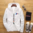 Мужская приталенная куртка с капюшоном BMW, модная ветровка с длинным рукавом, с цветочным принтом, осень 2021