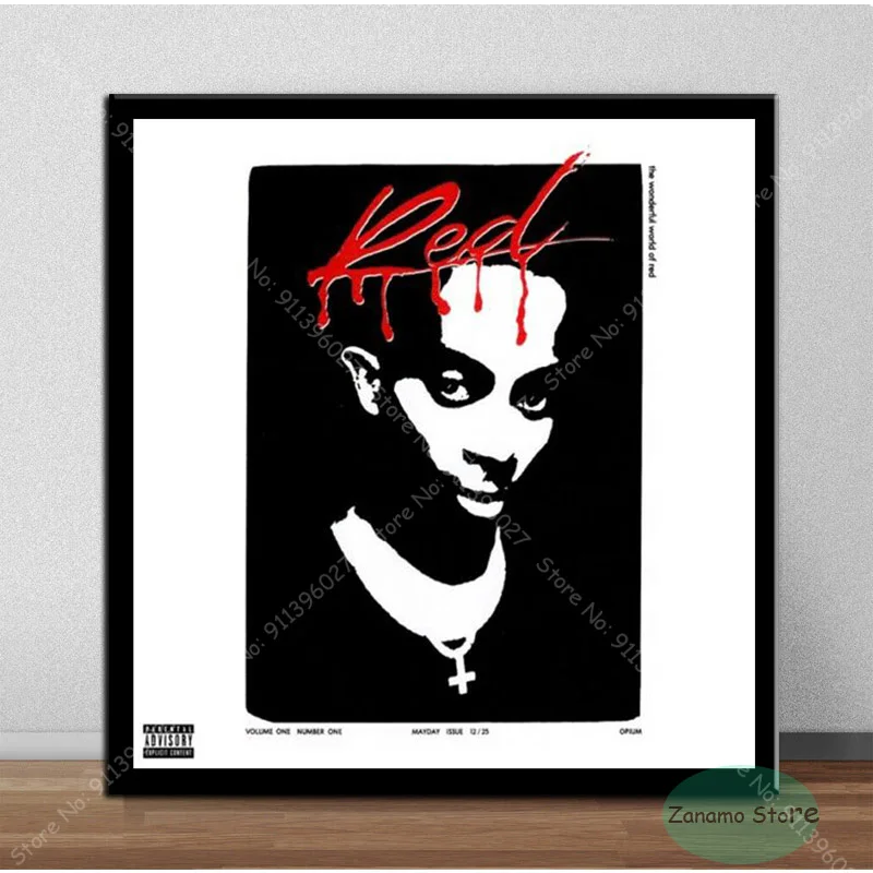 Альбом TZ56 Playboi Carti с изображением Красной музыки постер на холсте HD-печатью