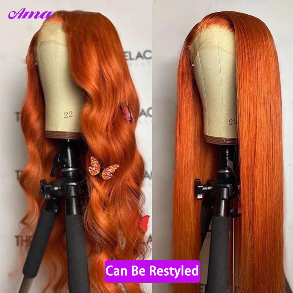 Парик из натуральных волос АМА имбирный объемная волна 28 Дюймов 30 дюймов