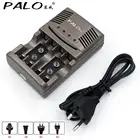 100% оригинальное зарядное устройство PALO для аккумуляторов aa aaa 2a 3a 9V, электрическое зарядное устройство для аккумуляторов 1,2 V aa AAA 9v(6F22)Ni-MH