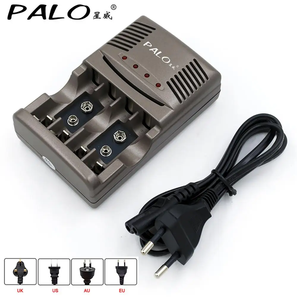 PALO 100% оригинал aa aaa 2a 3a 9V зарядное устройство электрическая Зарядка для 1 2 V AAA 9v(6F22)