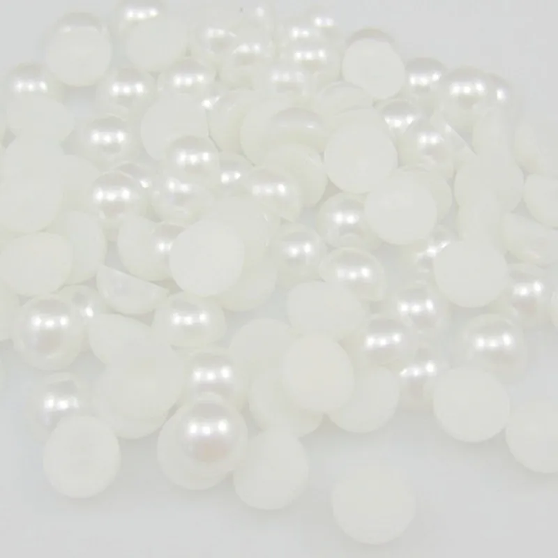 

5000Pcs 2MM3MM4MM5MM6MM White Flat Bottom Semi-circular Pearl Non-porous DIY Clothing Nail Accessories