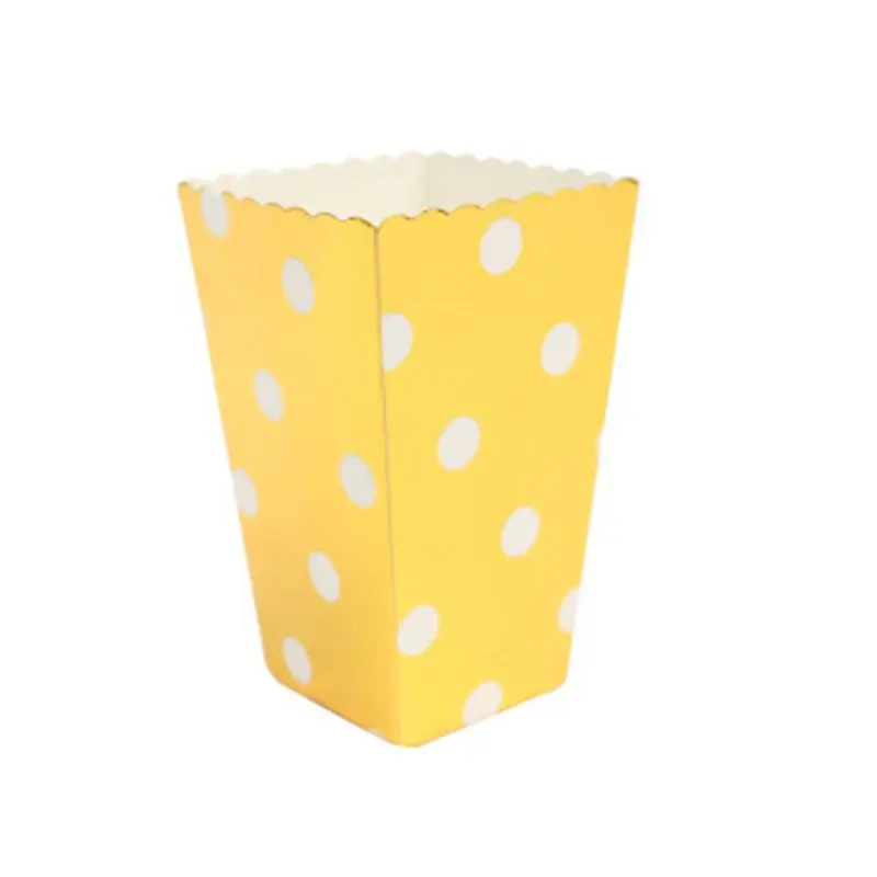 Gold Dot 6pcs 6 шт./лот, коробки для попкорна из золотистой фольги для свадебной вечеринки, украшения для детского душа, подарки на Рождество, день рождения, вечеринку - Цвет: Gold Dot 6pcs