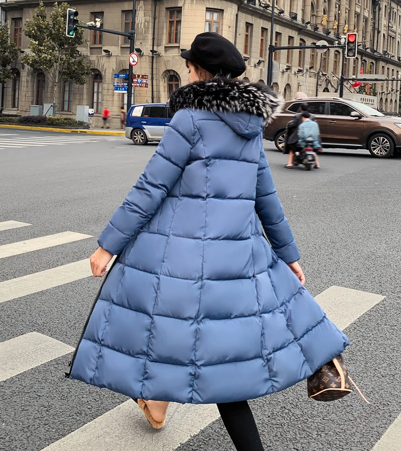 Меховая парка с капюшоном Casaco Feminino Женская куртка, пальто плюс размер зимняя куртка женская Повседневная пуховая хлопковая длинная стеганая парка