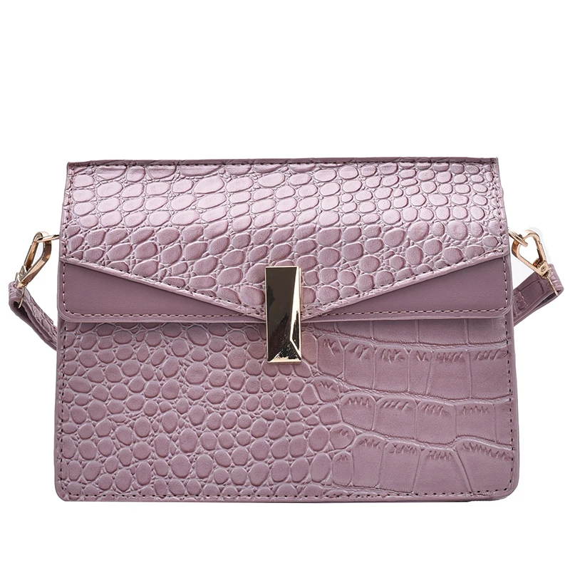

Crocodile pattern Square Crossbody bag 2020 New High-quality PU Leather Women's Designer Handbag Lock Shoulder Messenger Bag