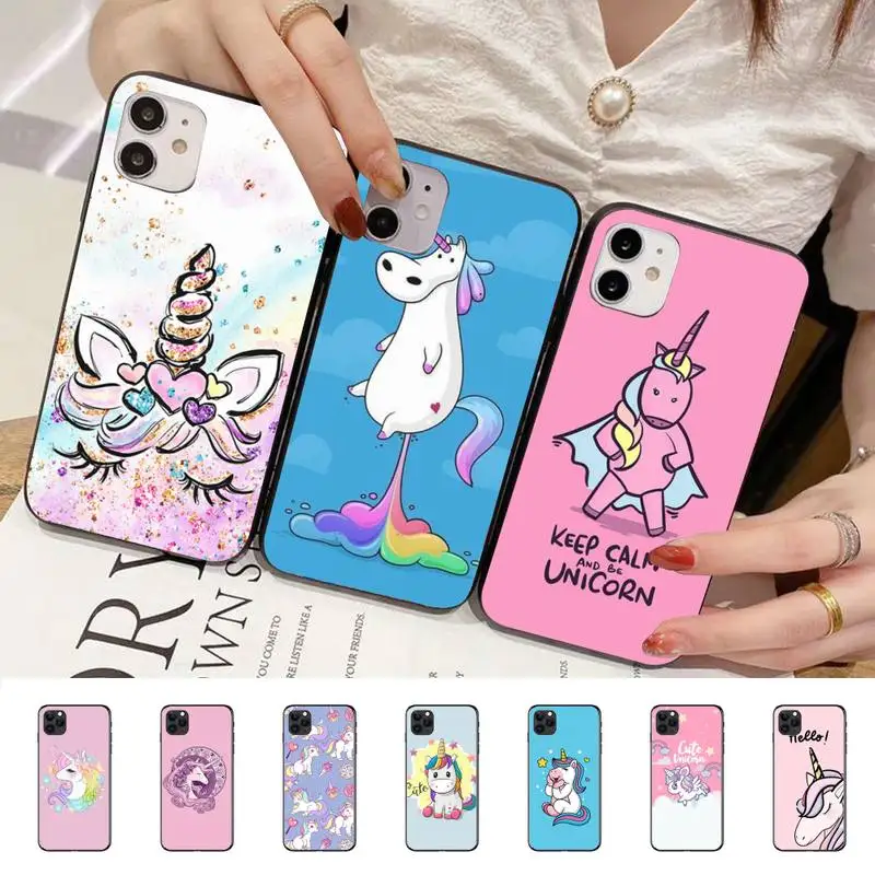 

unicorn cartoon funny Horse Phone Case For iPhone 11 8 7 6 6S Plus X XS MAX 5 5S SE 2020 XR 11 pro DIY Funda capa