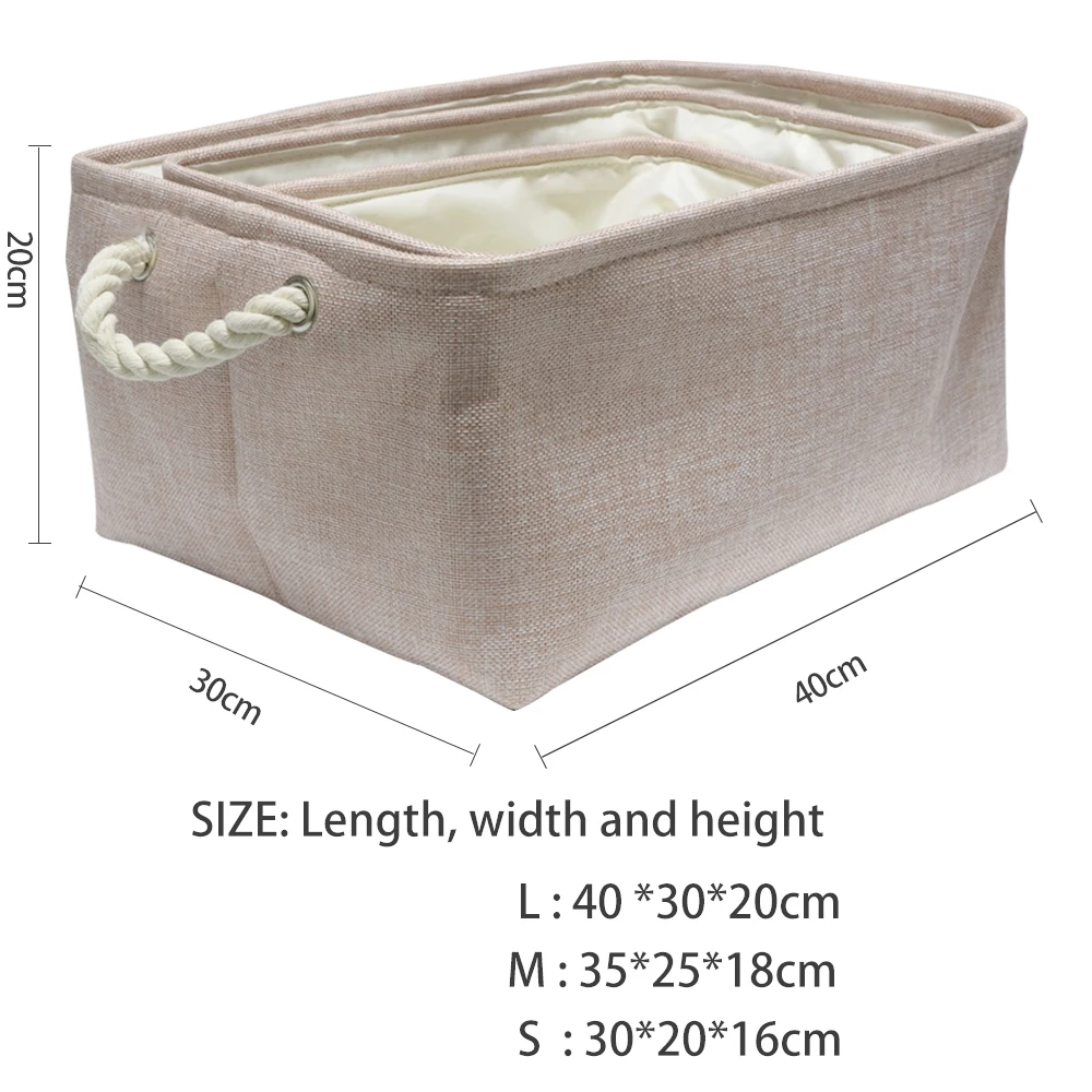 

Folding Clothing Storage Box linen Fabric Kids Toys Underwear Storage Basket Books Sundries Storage Box Home Organizer