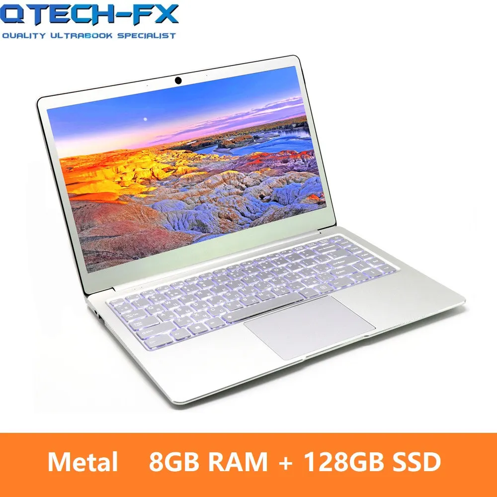 Металлический ультрабук SSD 512 ГБ 256 128G Оперативная память 8GB 1" FHD Процессор Intel Windows 10 офис на арабском и французском языках испанская Русская раскладка клавиатуры Клавиатура с подсветкой - Цвет: 8-128SV