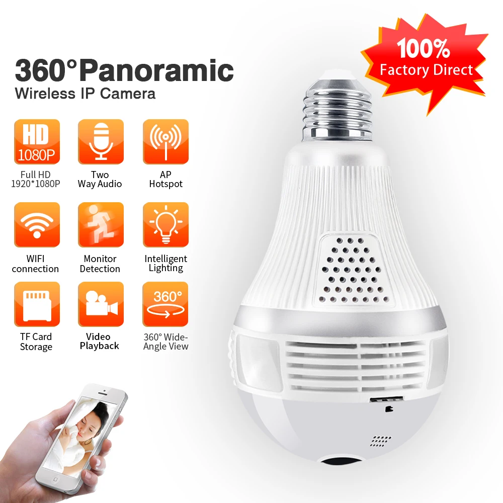 

Камера видеонаблюдения ZGWANG 960p 1080P 360, wifi, панорамная лампа, IP, видеонаблюдение, рыбий глаз, HD ночное видение, двусторонняя аудиосвязь
