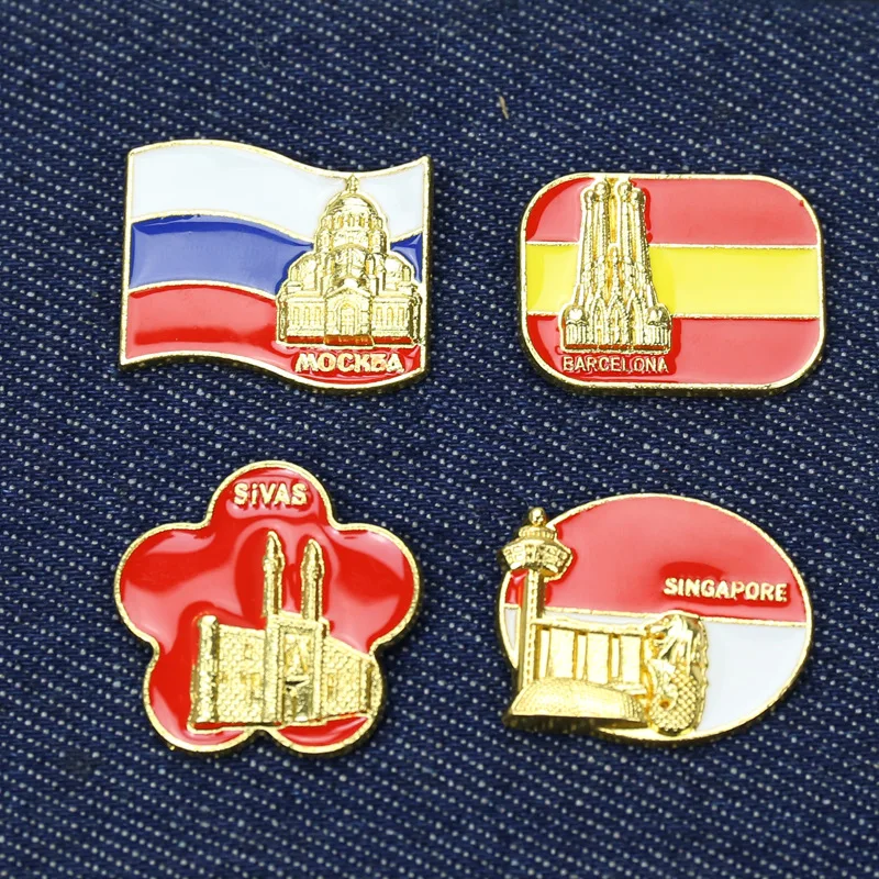 Броши новый национальный флаг строительные броши российский и Испанский