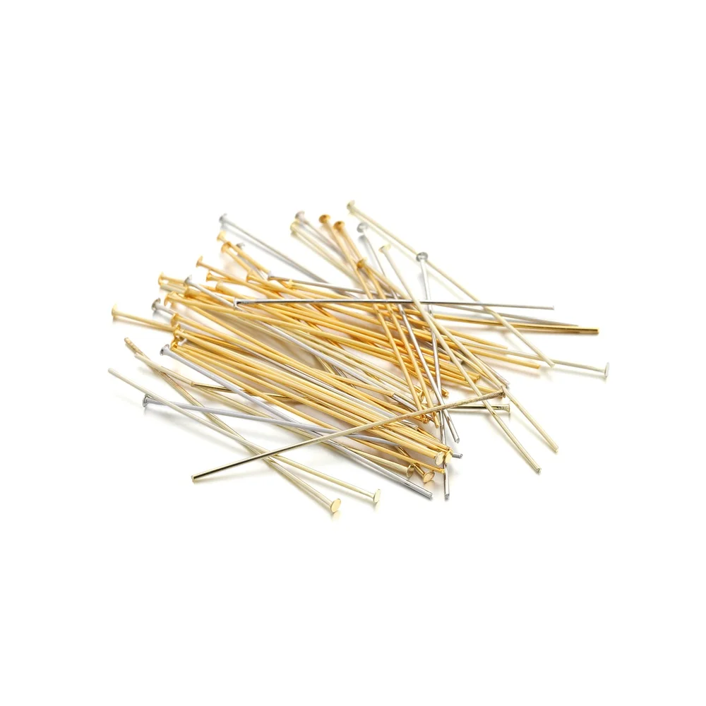 100Pcs/Lot 20-40mm Real Gold Plated Eye Pins Flat Head for DIY Earring Handwork Jewelry Findings Making Accessories | Украшения и