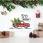 Рождественский ретро-Декор, акварельный грузовик, Рождественские елки, постеры, винтажные художественные картины, украшения для дома, рождественский подарок