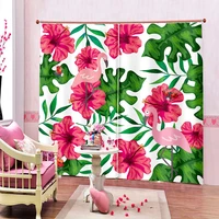 home natural animal plant 3d printing adult curtain sunshade material custom decorative curtain bedroom living room curtain