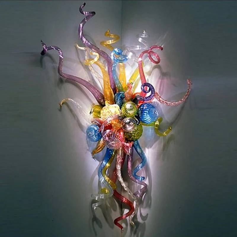 

LRW002-High Quality Pretty Handmade Flower Murano Glass Wall Light for Home Hotel