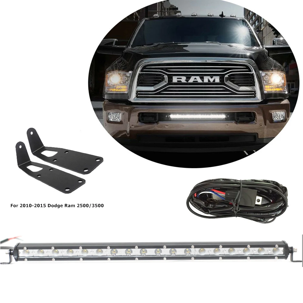 YAIT для Dodge Ram 2500 3500 2010 2015 Нижняя Скрытая решетка бампера 20 дюймов 54 Вт Светодиодный