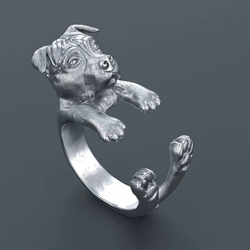 Прямая поставка кольцо в стиле панк американского питбултерьера свободного