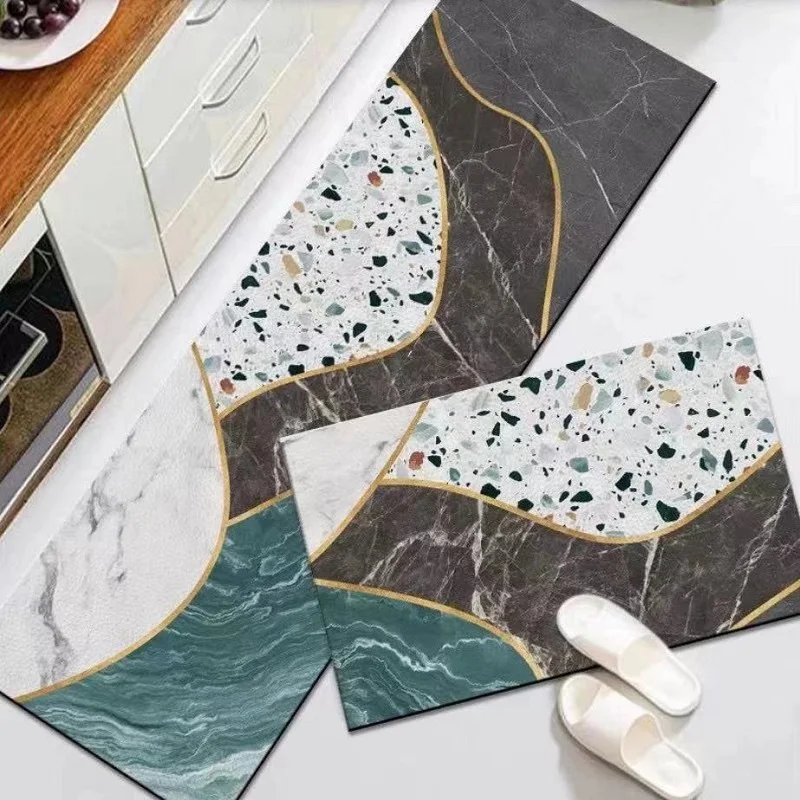 Коврик для кухни водостойкий противоскользящий с геометрическим узором | Дом и