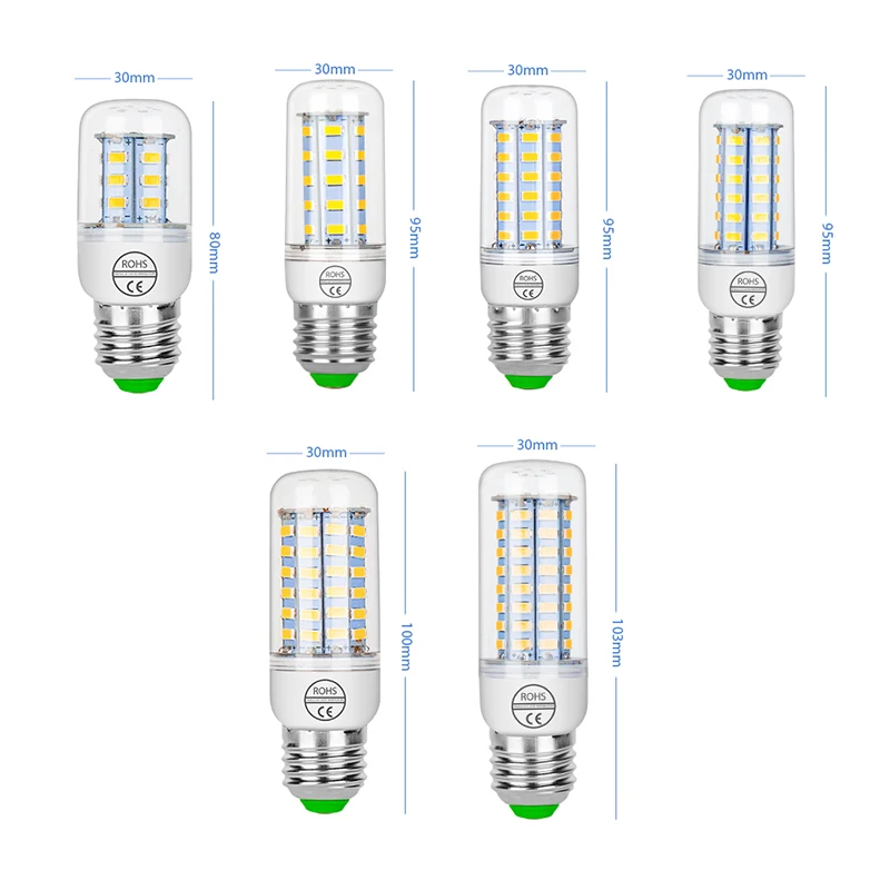 

E27 E14 7W 9W 12W 15W 20W 25W 5730 SMD LED Corn Bulb Lamp Light Warm White