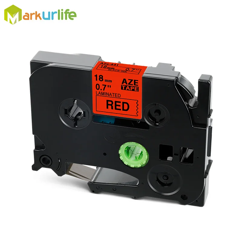 Black on Red Многоцветный совместимый Ламинированный tze 241 tze241 18 мм черный на белой ленте TZe-241 tz-241 для принтера brother p-touch TZE-141 - Цвет: Black on Red