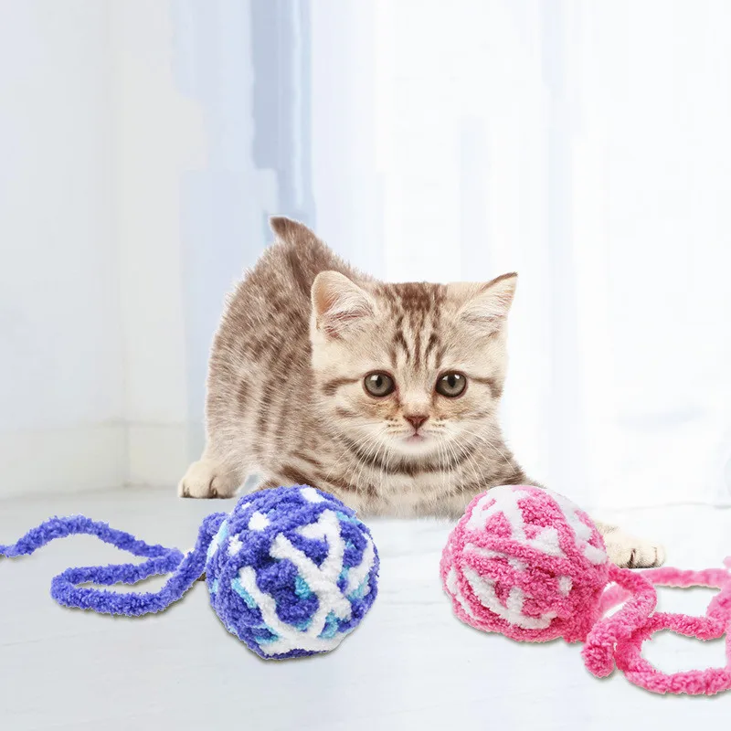 1 шт. шерстяными помпонами плетеные шарики Дразнилка игрушка для домашней собаки