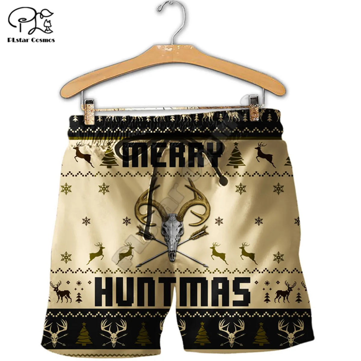 

PLstar Cosmos Boar Hunting Men's Shorts Summer Casual Shorts Harajuku 3D Printed Loose Cool Beach Comfortable style-1