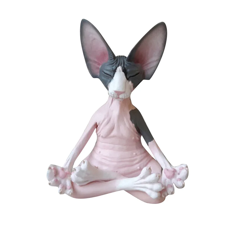 

Meditation cat resin doll home desktop decoration crafts Bedroom car decoration Novelty gifts for friends