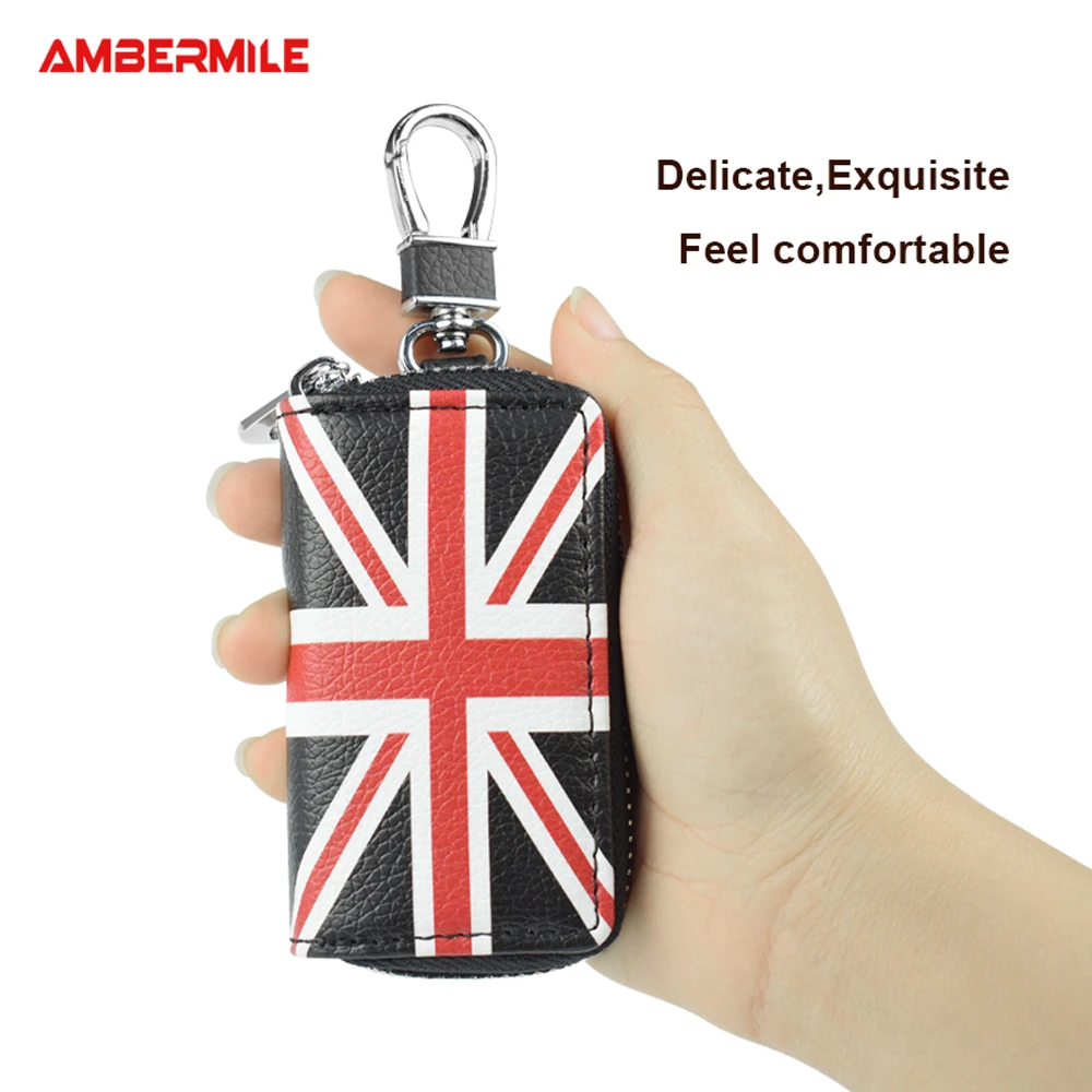 Кожаный чехол для ключей от Юнион Джек защитный Mini Cooper Countryman R50 R53 R55 R56 R60 F55 F56 F60