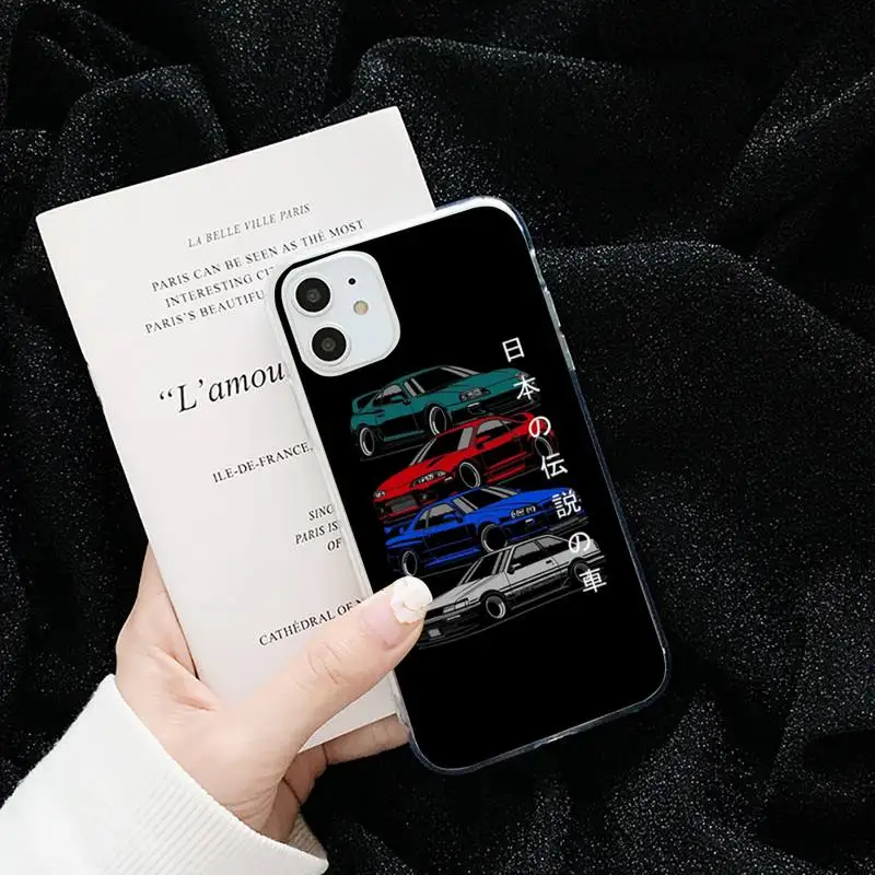 

racing car JDM cartoon fashion Phone Case Transparent soft For iphone 5 5s 5c se 6 6s 7 8 11 12 plus mini x xs xr pro max