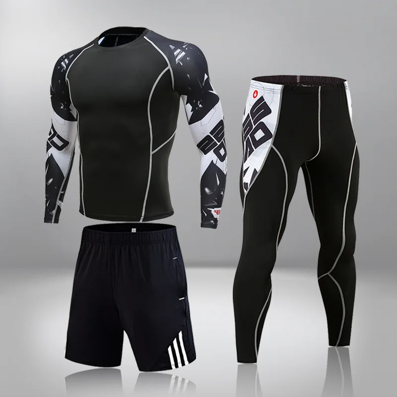 Мужская спортивная одежда Компрессионные спортивные костюмы для бега