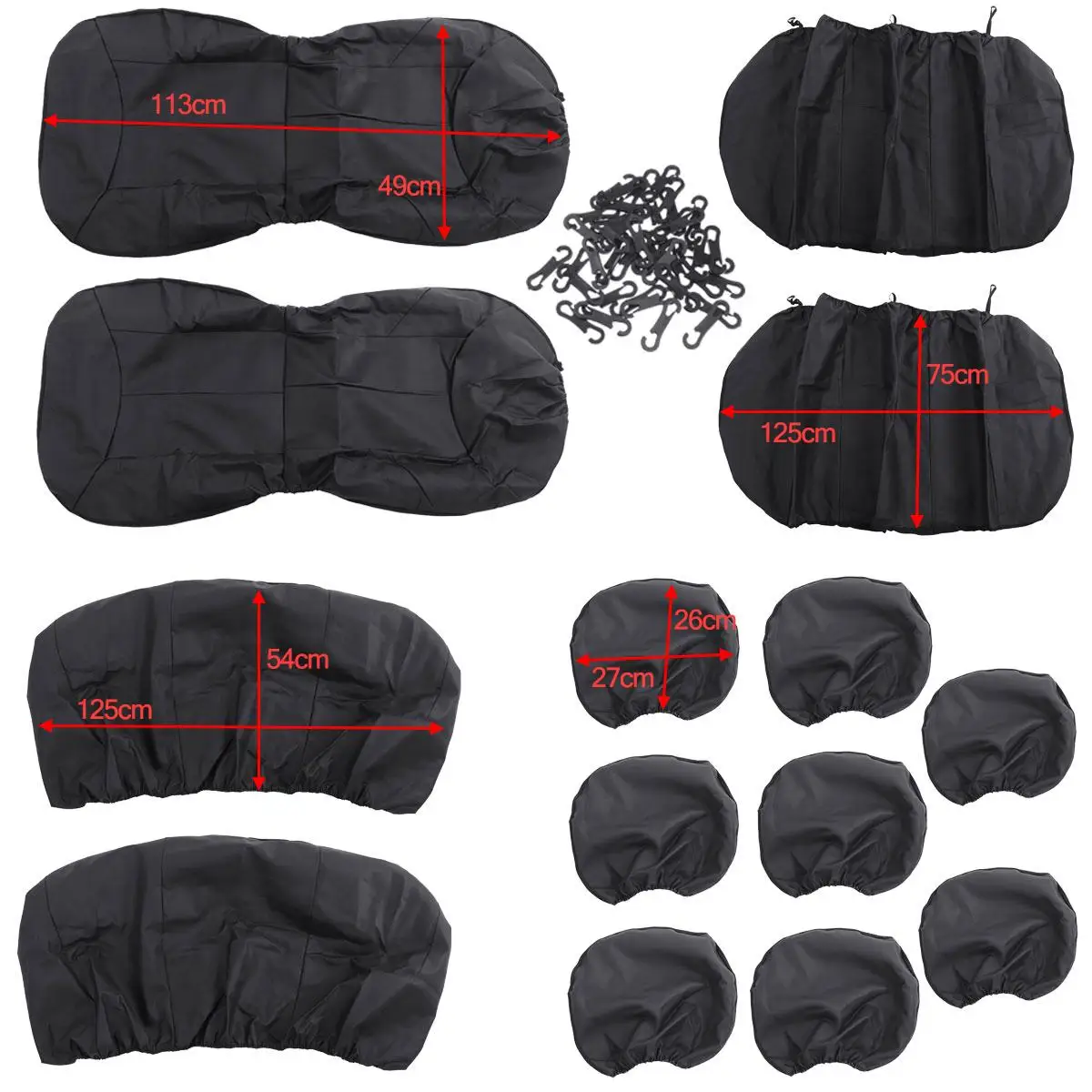 

14pcs for 8 Seats Car Seat Cover Automobiles Seat Covers Protector PU Leather Waterproof Front Rear Cushion Mat SUV VAN SUV