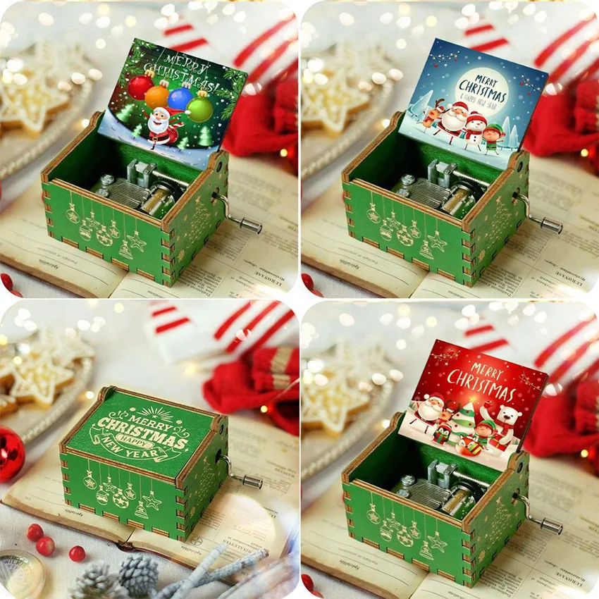 2022 Wholesale Wooden Jurassic Park Music Box A Lot Of themes Merry Christmas My Heart Will Go On Queen Birthday Halloween Gift images - 6